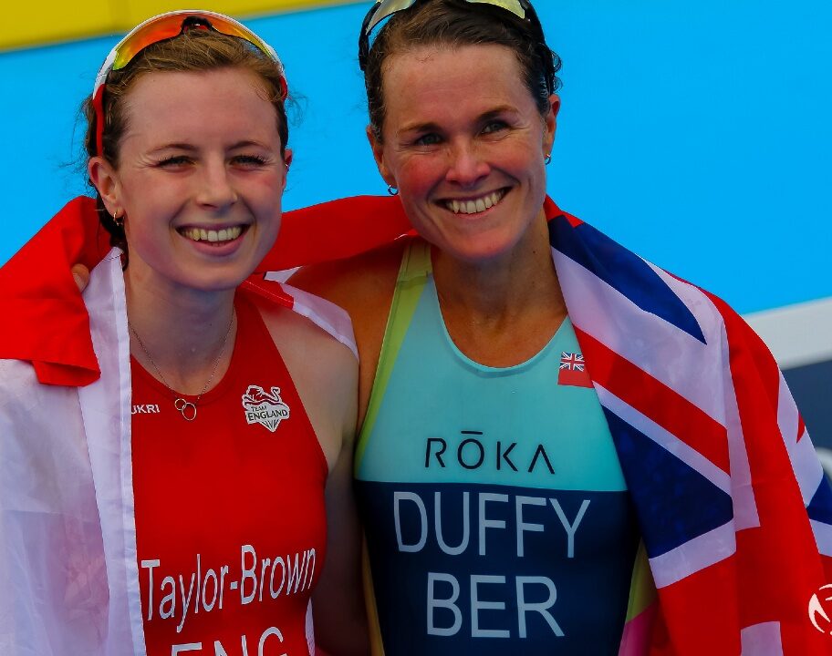 Georgia Taylor Brown Flora Duffy Commonwealths respect photo credit Ben Lumley World Triathlon