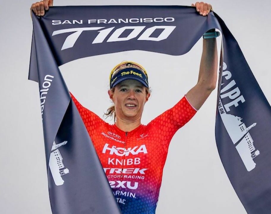 Taylor Knibb - T100 San Francisco 2024 finish tape