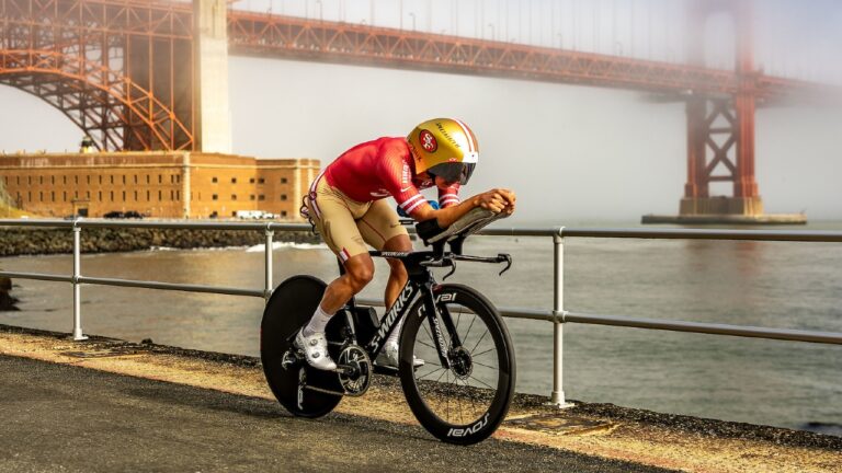 Vincent Luis San Francisco 49ers tri suit 2025